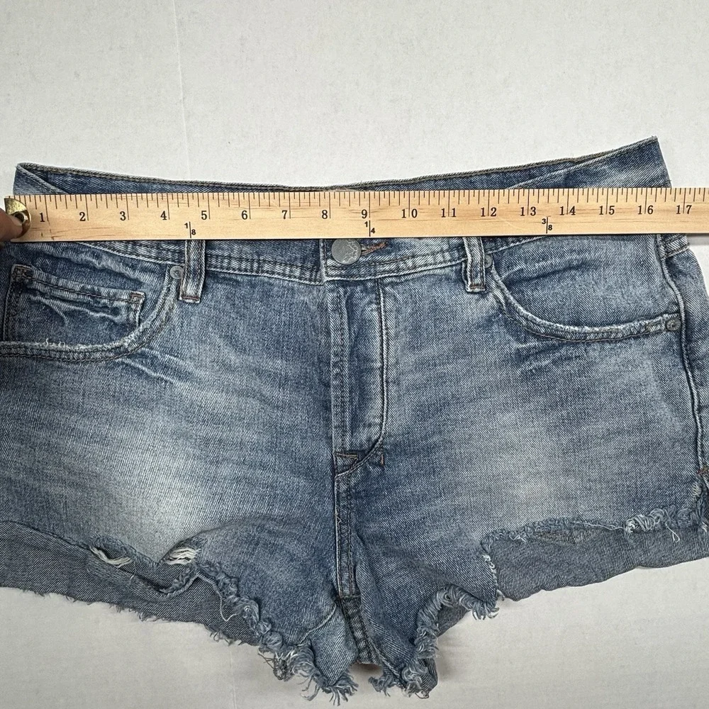 We The Free People Womens‎ 30 Button Fly Distressed Cut Off Jean Shorts Festival